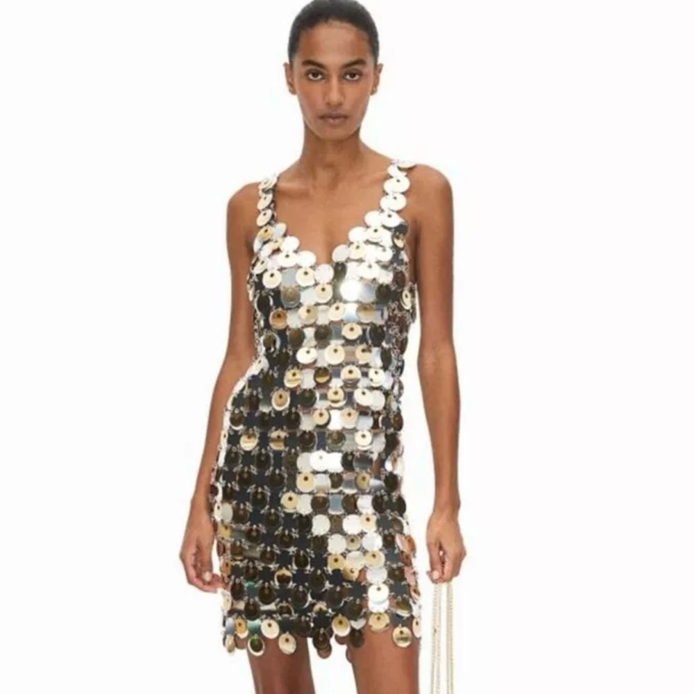 Paco Rabanne H&M Disc Mini Dress Size L  New With tags